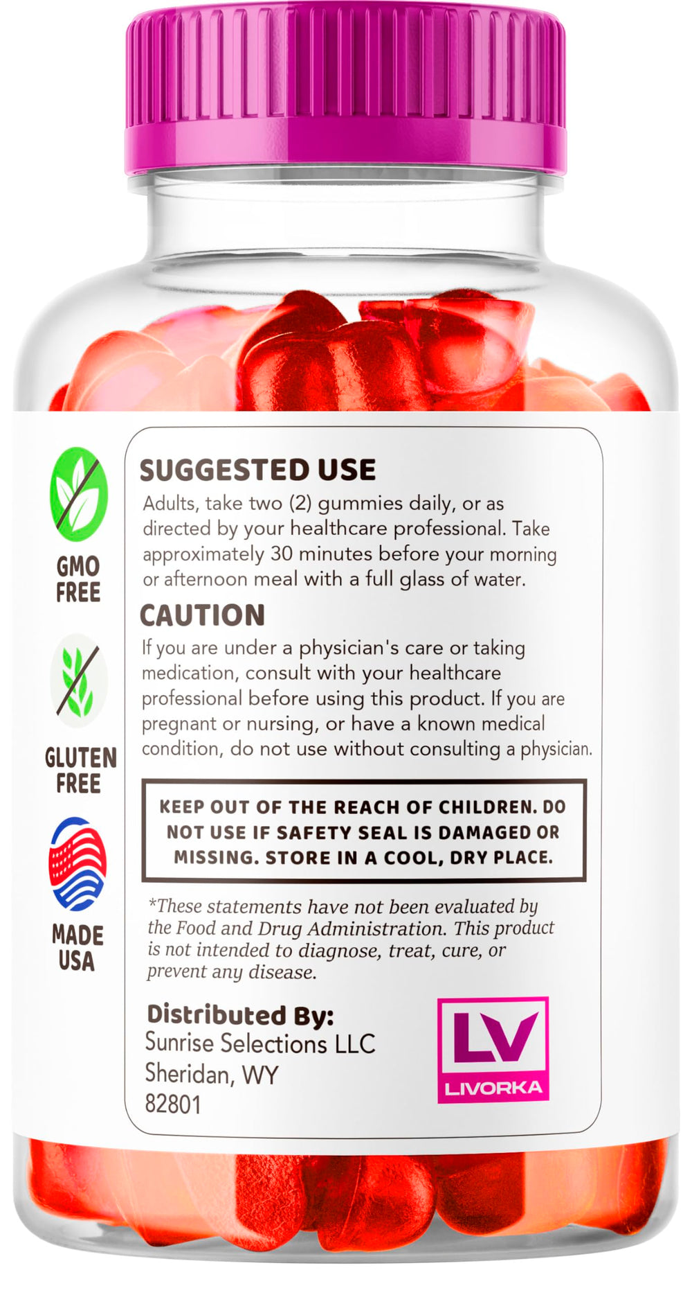 LIVORKA Noura ACV Keto Plus bottle shows natural blend.