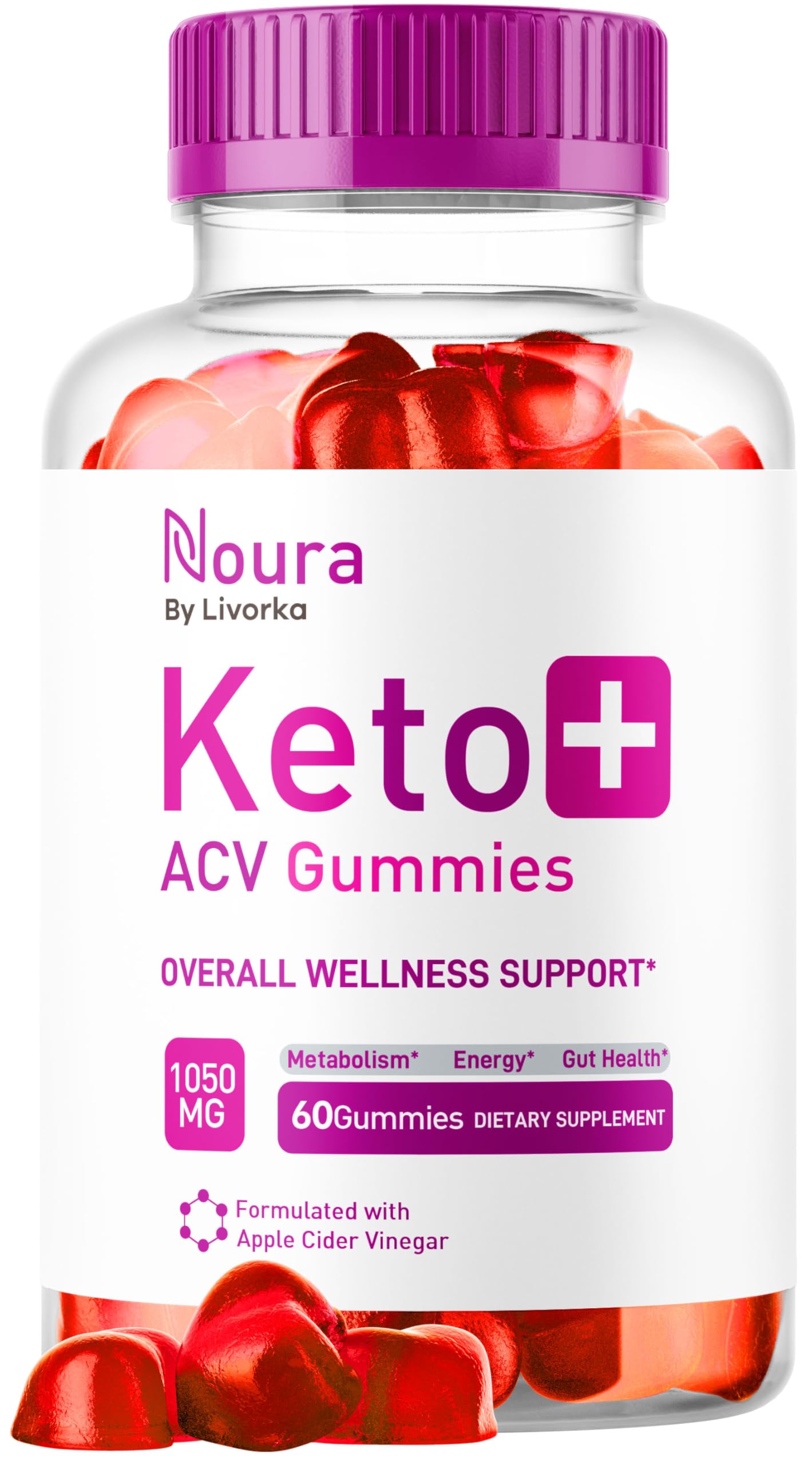 LIVORKA Noura Keto ACV Gummies bottle front for daily keto routine.