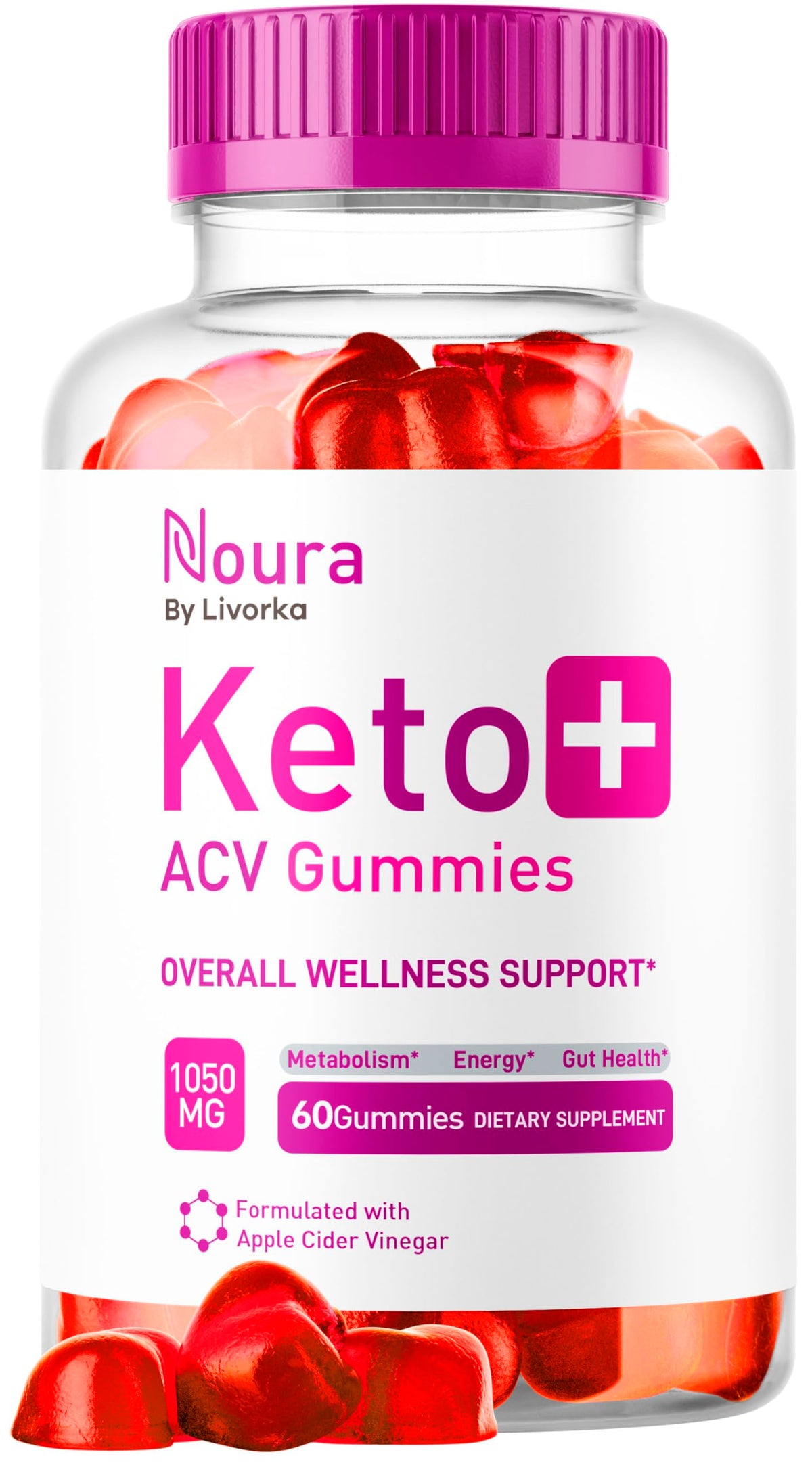 LIVORKA Noura Keto ACV Gummies bottle front for daily keto routine.