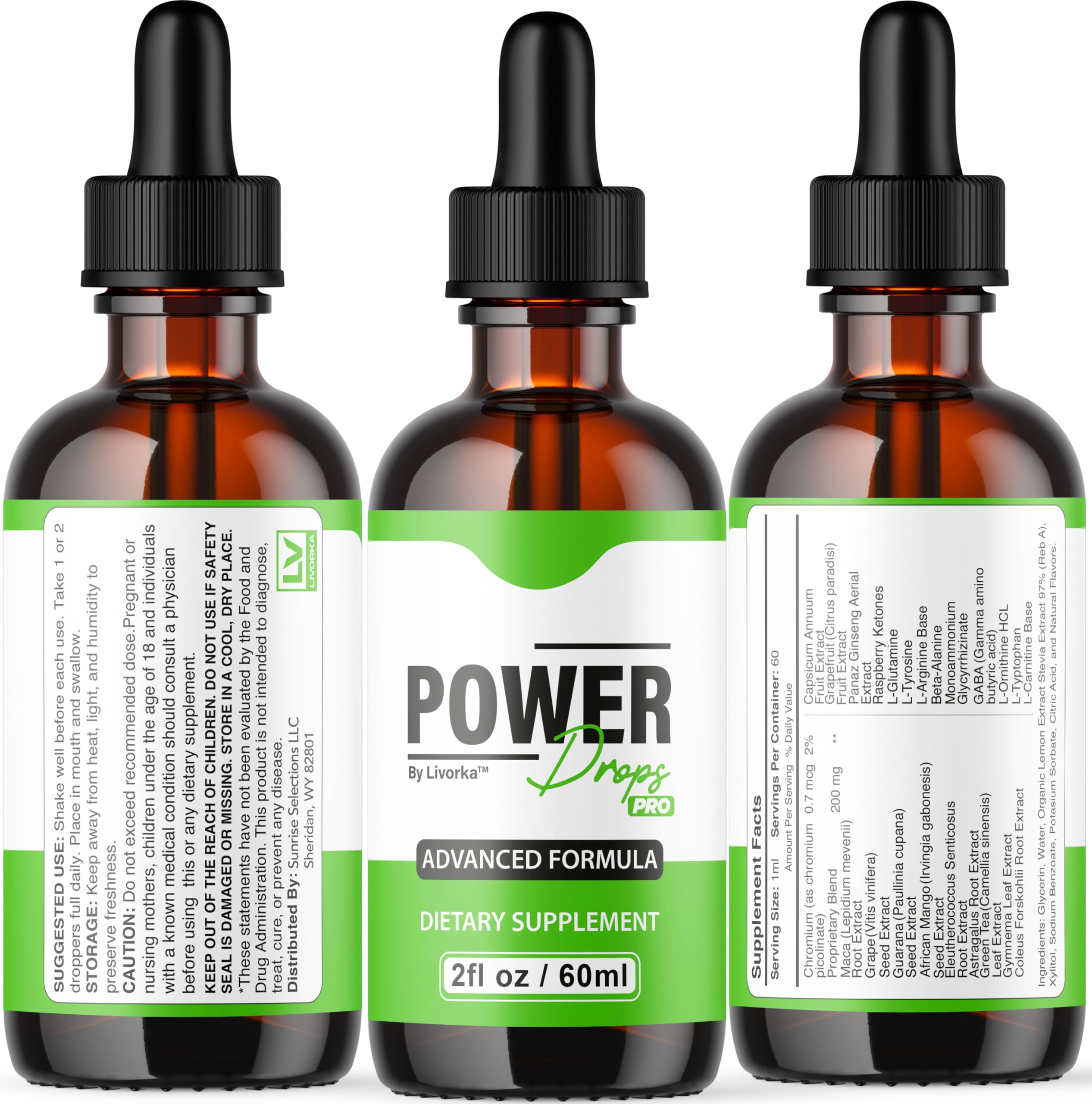 LIVORKA Power Drops Pro on store shelf signaling wellness support.