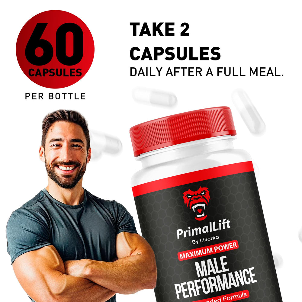 LIVORKA Primal Lift capsules in glass with water for daily use.