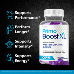 Close-up of LIVORKA Primo Boost XL gummies showing chewable form.