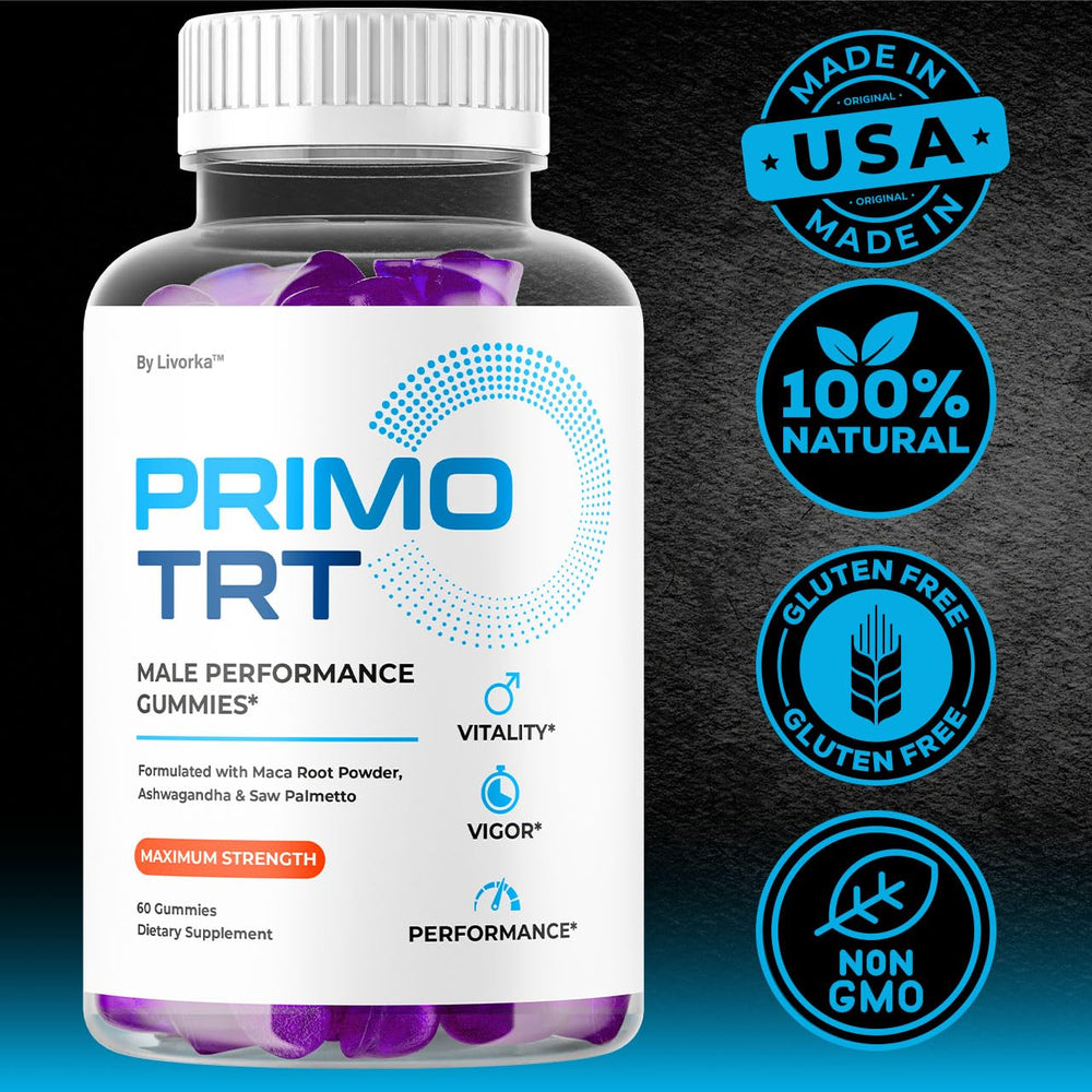 Multicolor LIVORKA Primo TRT Gummies invite daily wellness rituals.