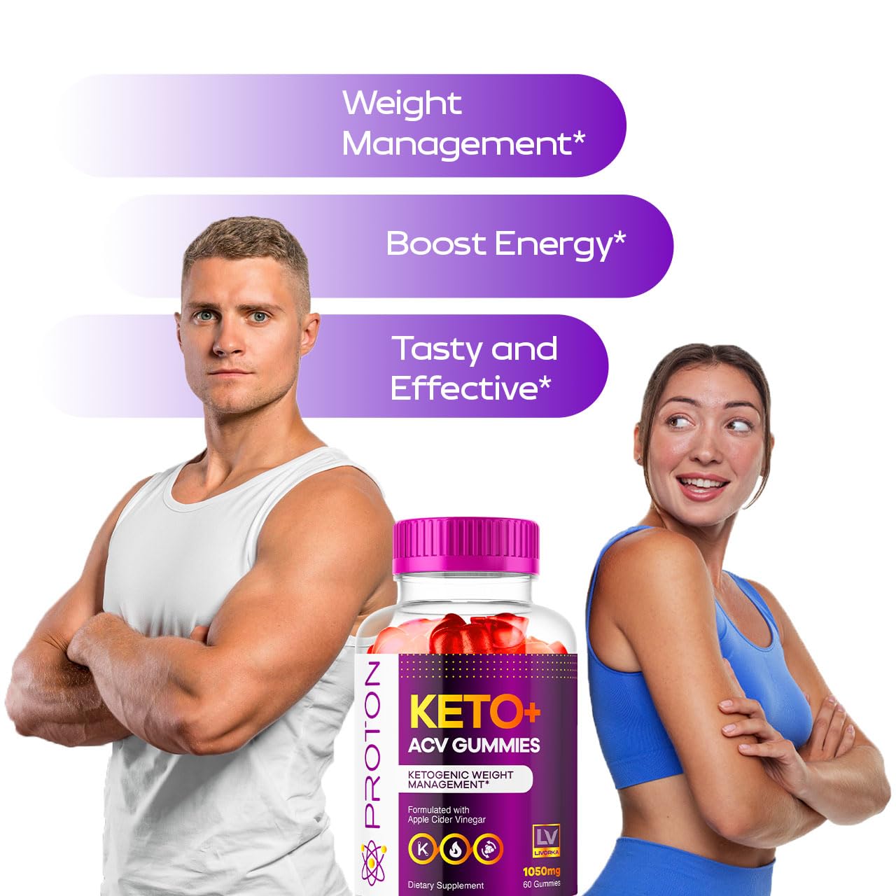 LIVORKA Proton Keto ACV Gummies bottle on table for daily use