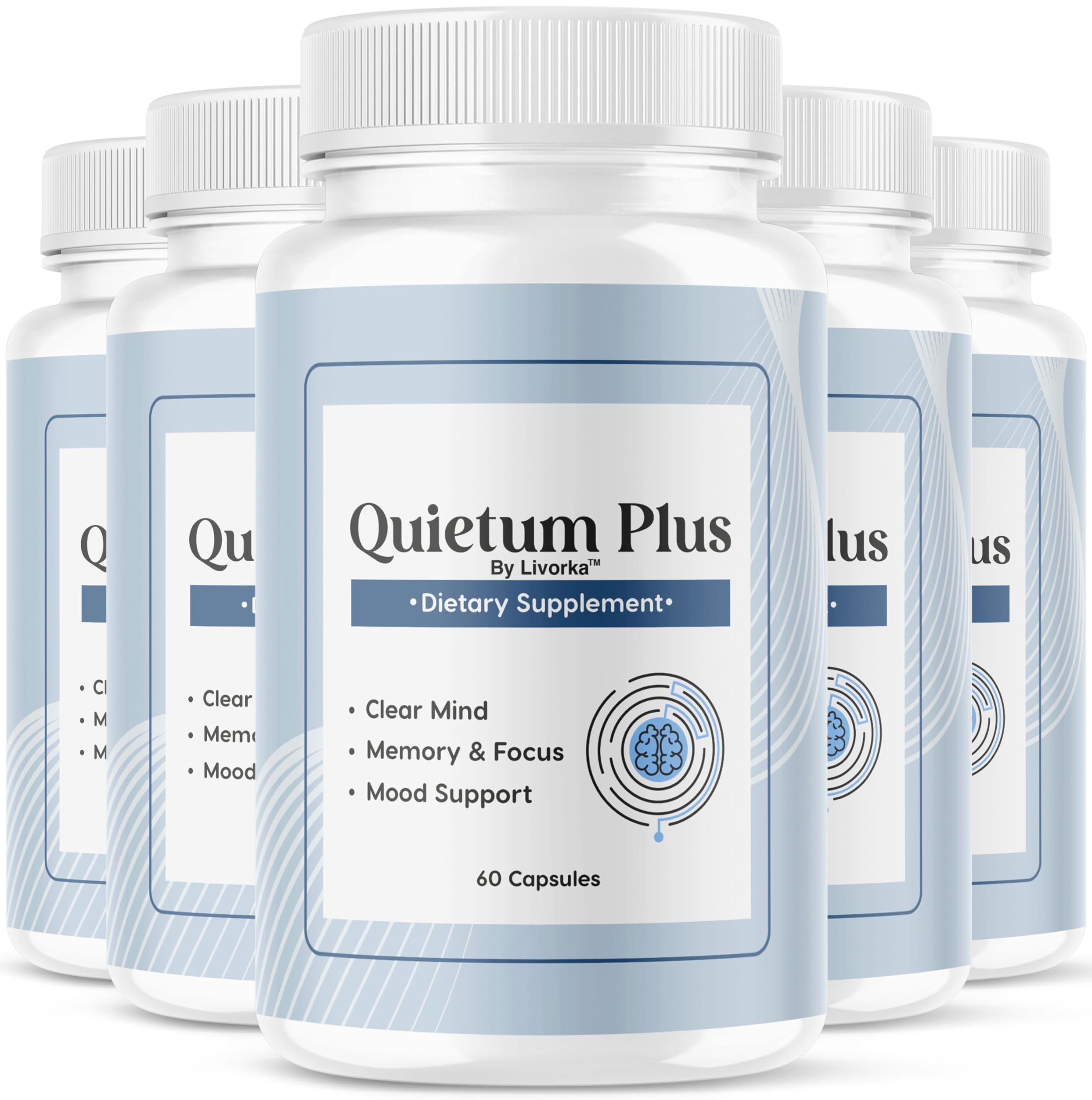 LIVORKA Quietum Plus bottle front, all-natural ear wellness formula for daily support