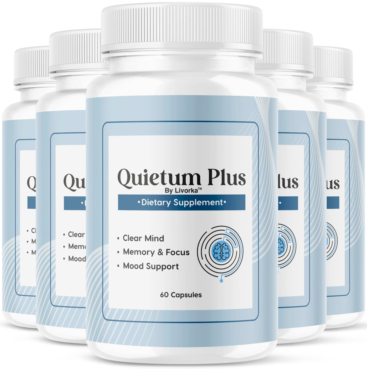 LIVORKA Quietum Plus bottle front, all-natural ear wellness formula for daily support