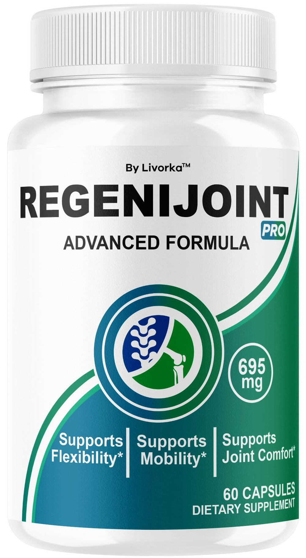 LIVORKA RegeniJoint bottle front showing dependable packaging.