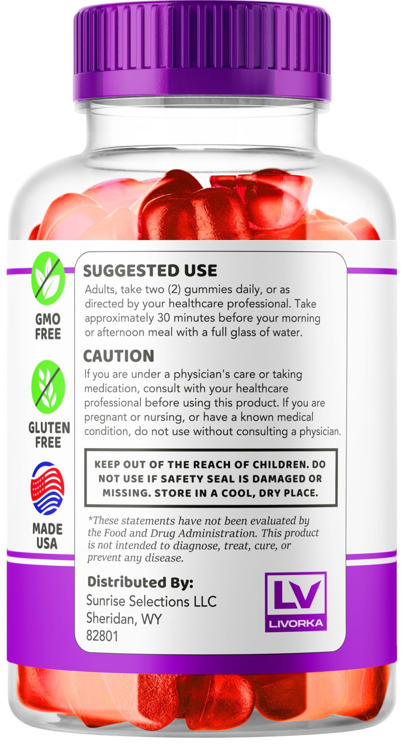 LIVORKA Rejuvora pack shot features 60 gummies for a month