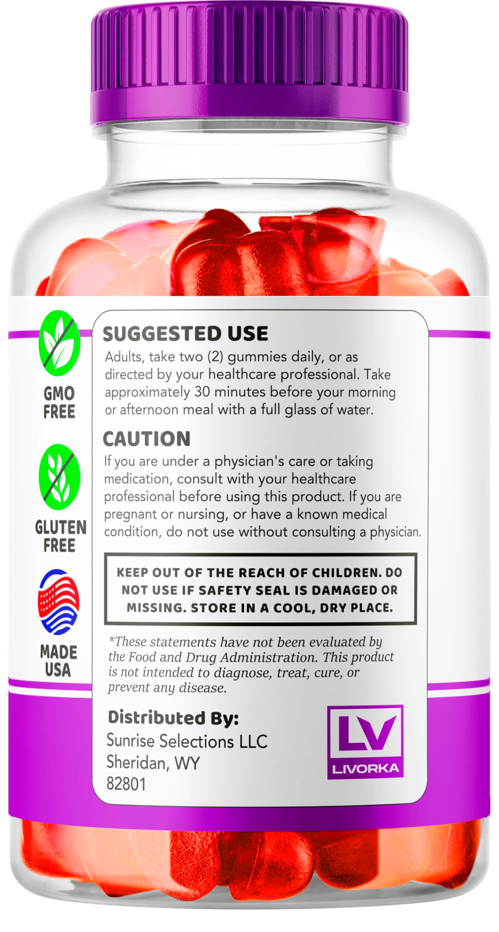 LIVORKA Rejuvora pack shot features 60 gummies for a month