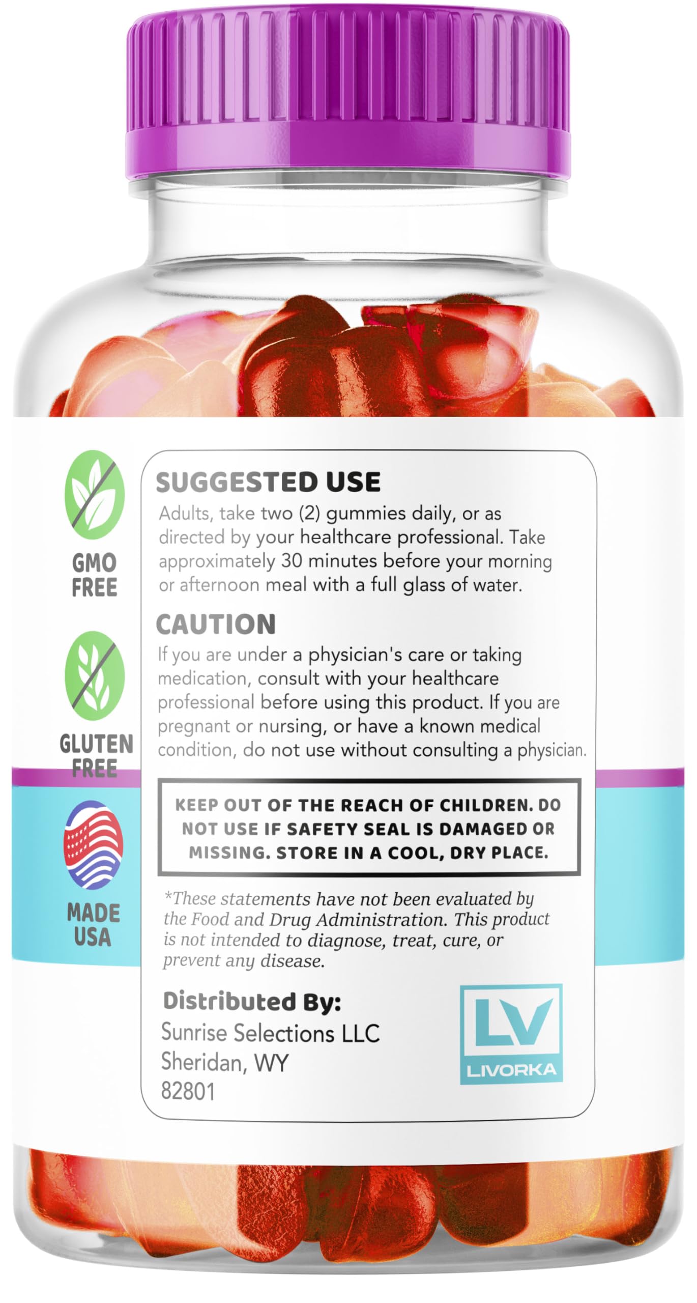 LIVORKA Revitalyn gummies pack on shelf communicates value for two-month supply