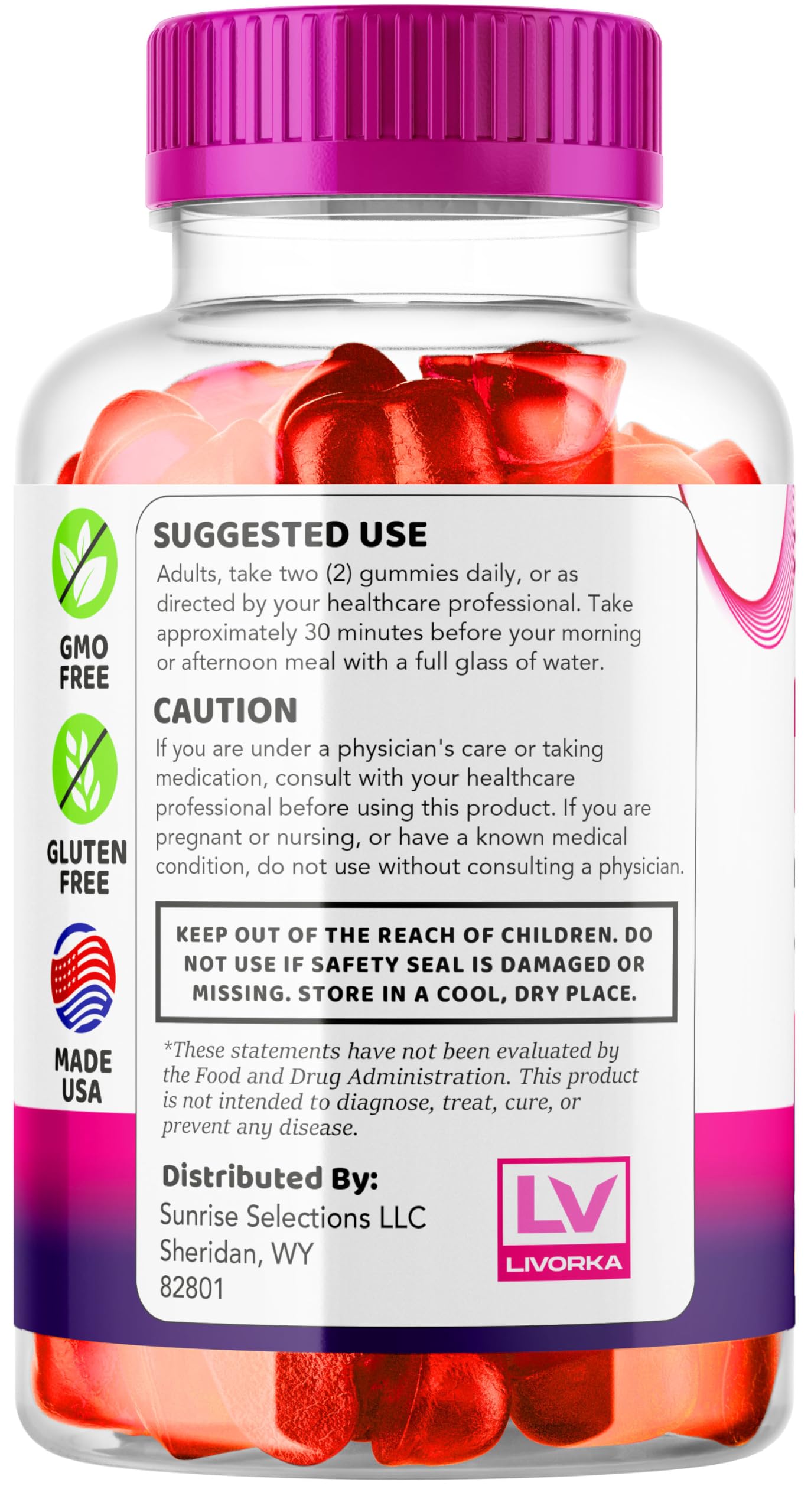 LIVORKA Ripped Results Keto Gummies on a countertop for daily routine