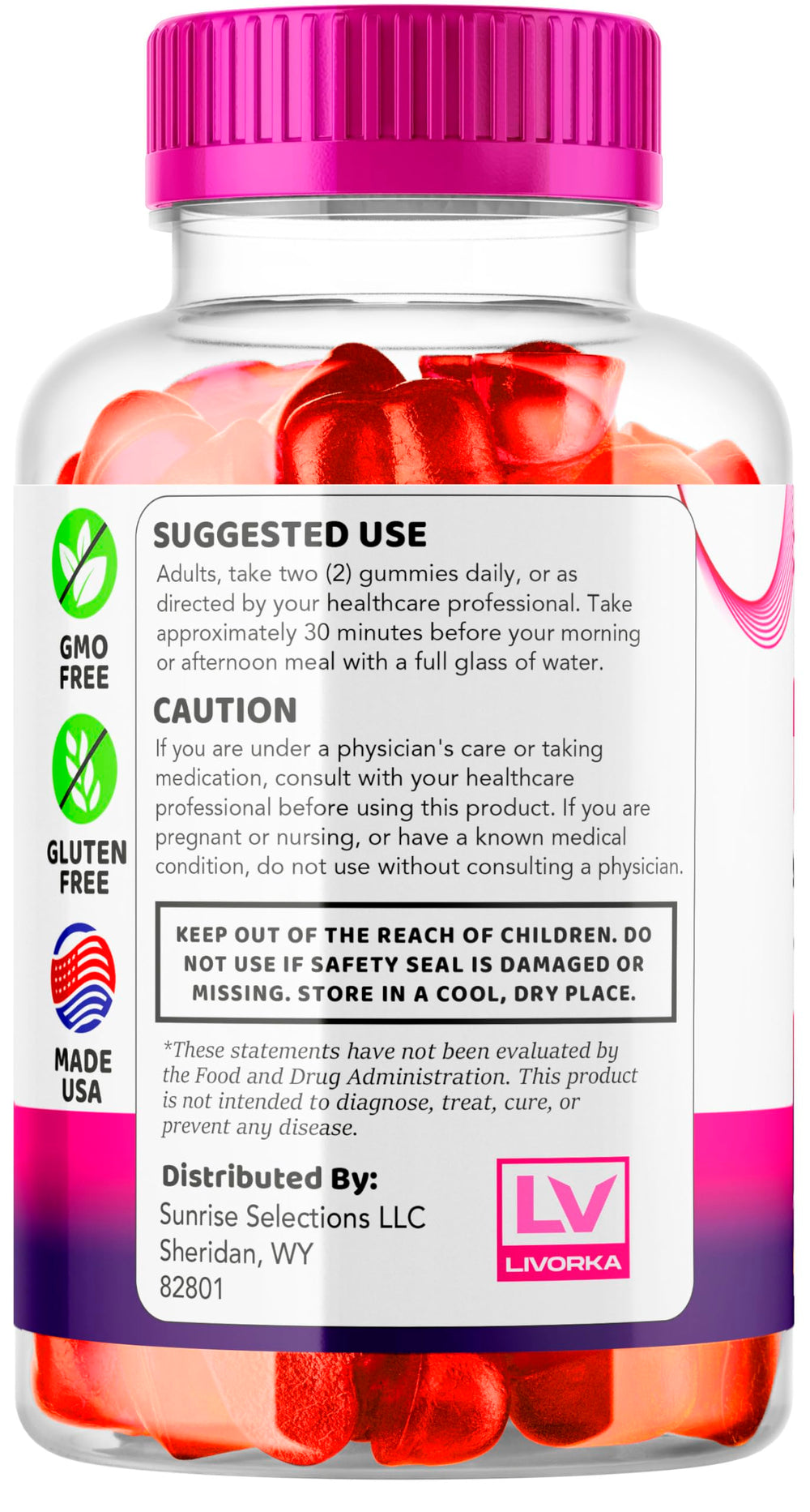 LIVORKA Ripped Results Keto Gummies on a countertop for daily routine