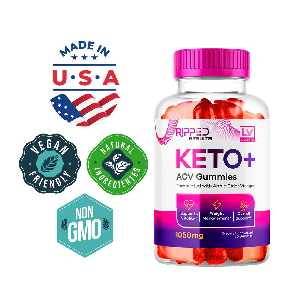 LIVORKA Ripped Results Keto Plus ACV Gummies 1050mg label close-up