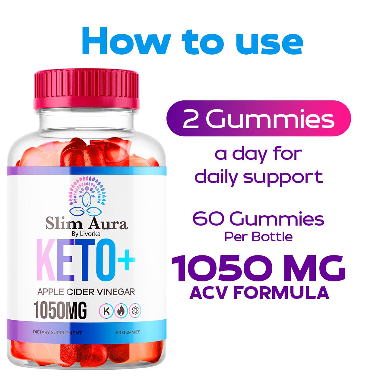 LIVORKA Slim Aura Keto ACV Gummies pack shown for on-the-go use.