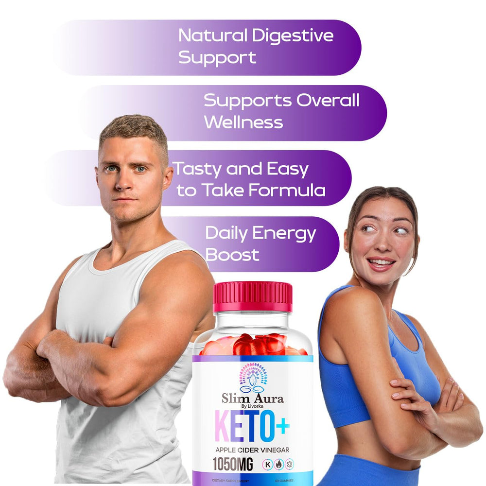 LIVORKA Slim Aura Keto Plus ACV Gummies bottle top highlights premium texture.