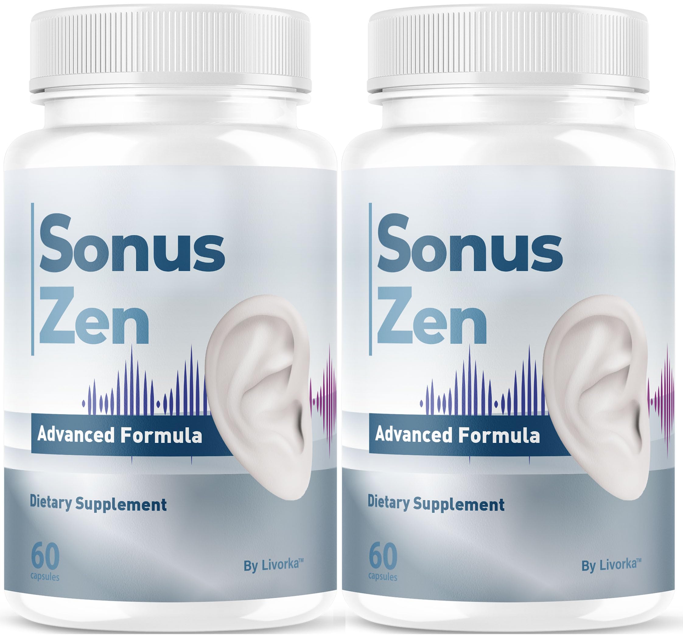 LIVORKA SonusZen Capsules bottle front for daily auditory wellness.