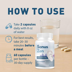 LIVORKA SonusZen Capsules label closeup highlights quality ingredients.