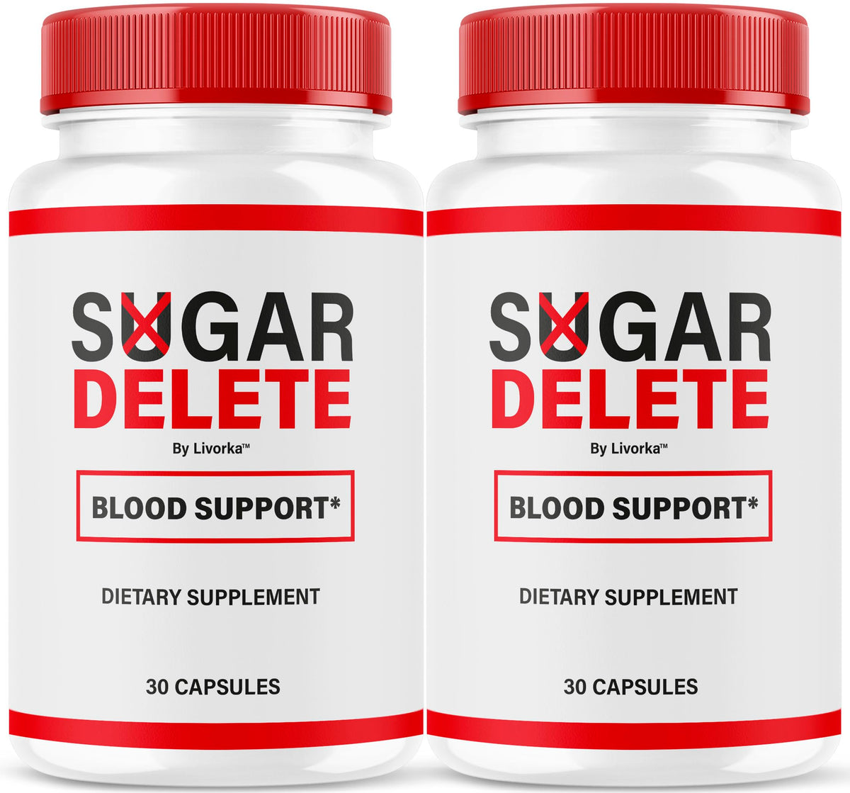 LIVORKA Sugar Delete Capsules bottle front showing premium all-natural supplement for daily balance
