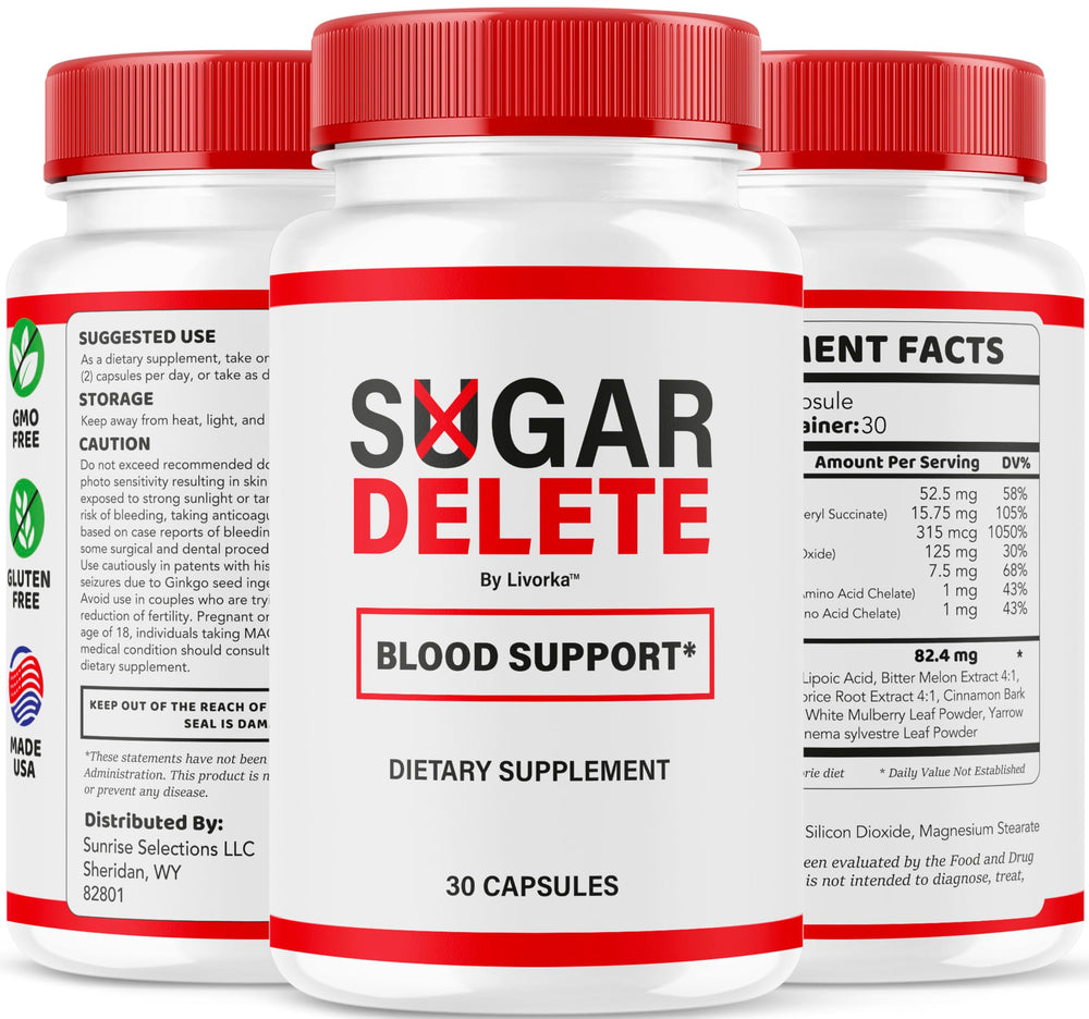 Graphic of LIVORKA Sugar Delete emphasizing natural ingredients and modern formula