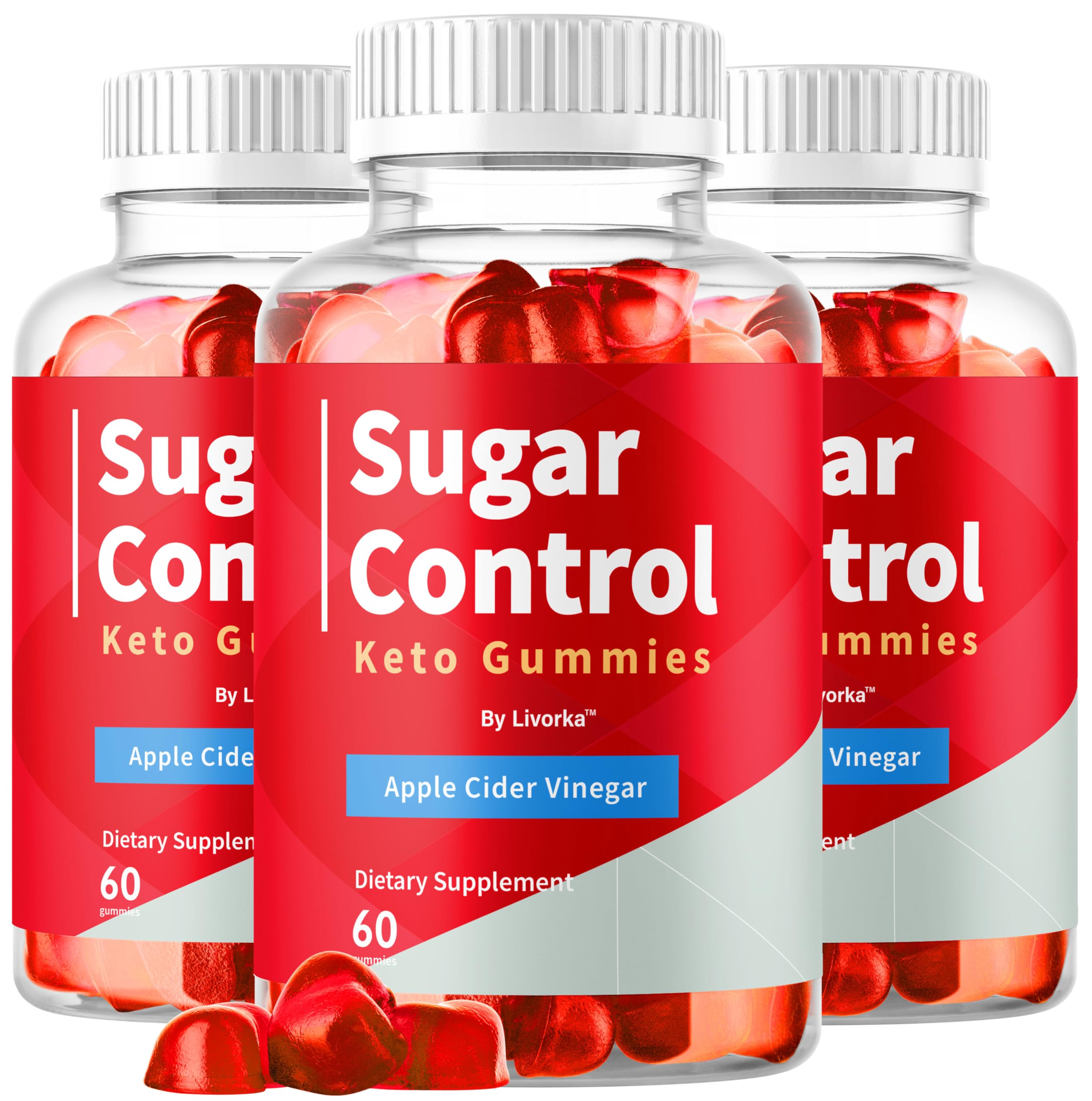 LIVORKA SugarControl Gummies bottle with three-pack offer for daily use.