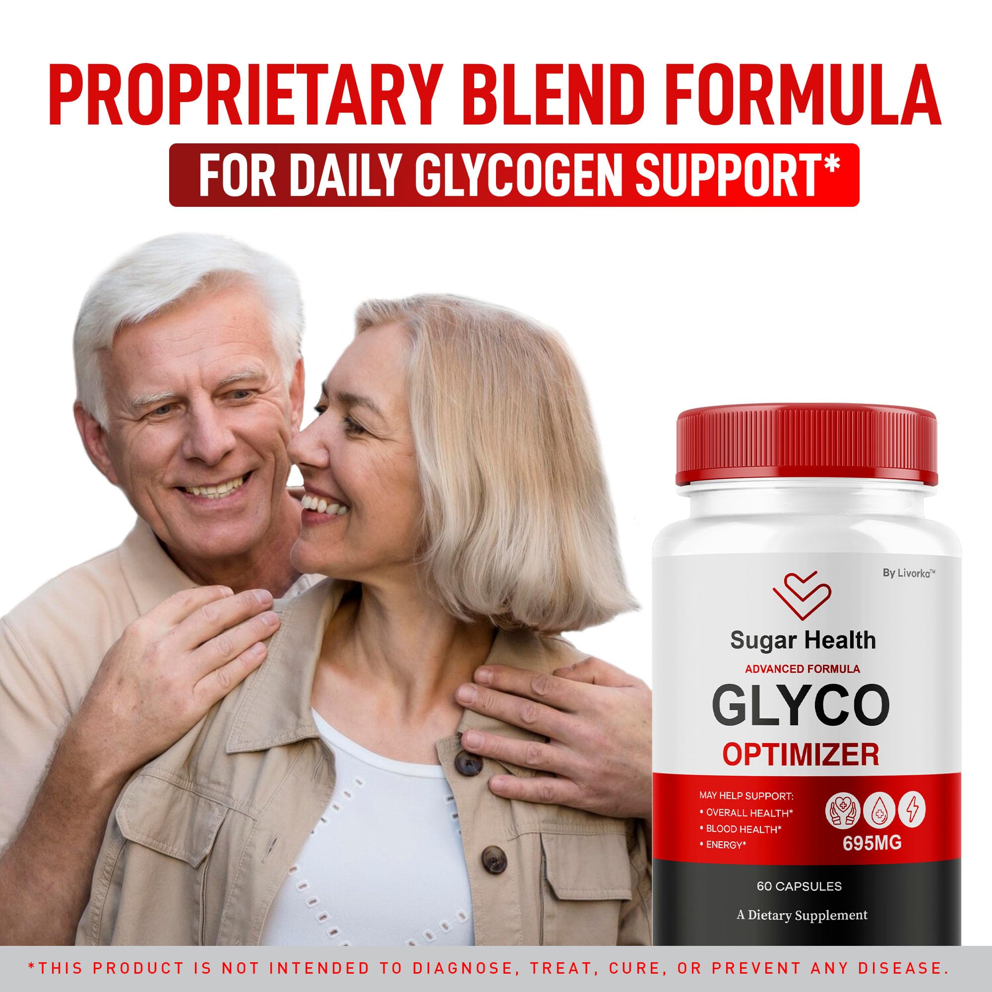 LIVORKA SugarHealth Glyco Optimizer capsules in a clear close-up.