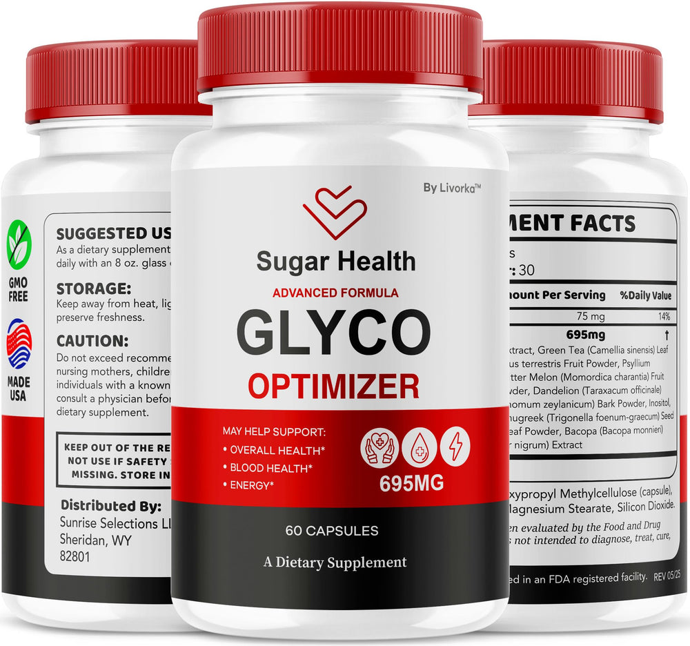 LIVORKA SugarHealth Glyco Optimizer 3-pack display emphasizes value and convenience