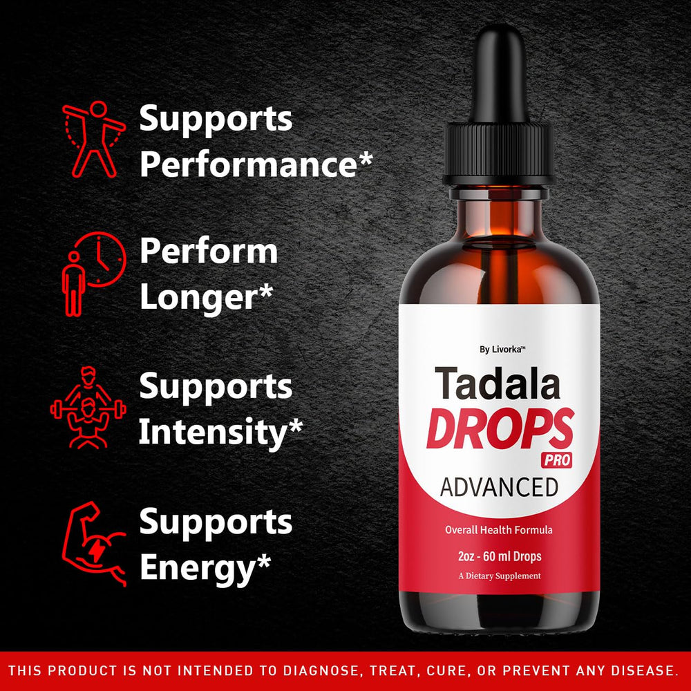 LIVORKA Tadala Drops Pro label close-up showing key ingredients for informed decision-making