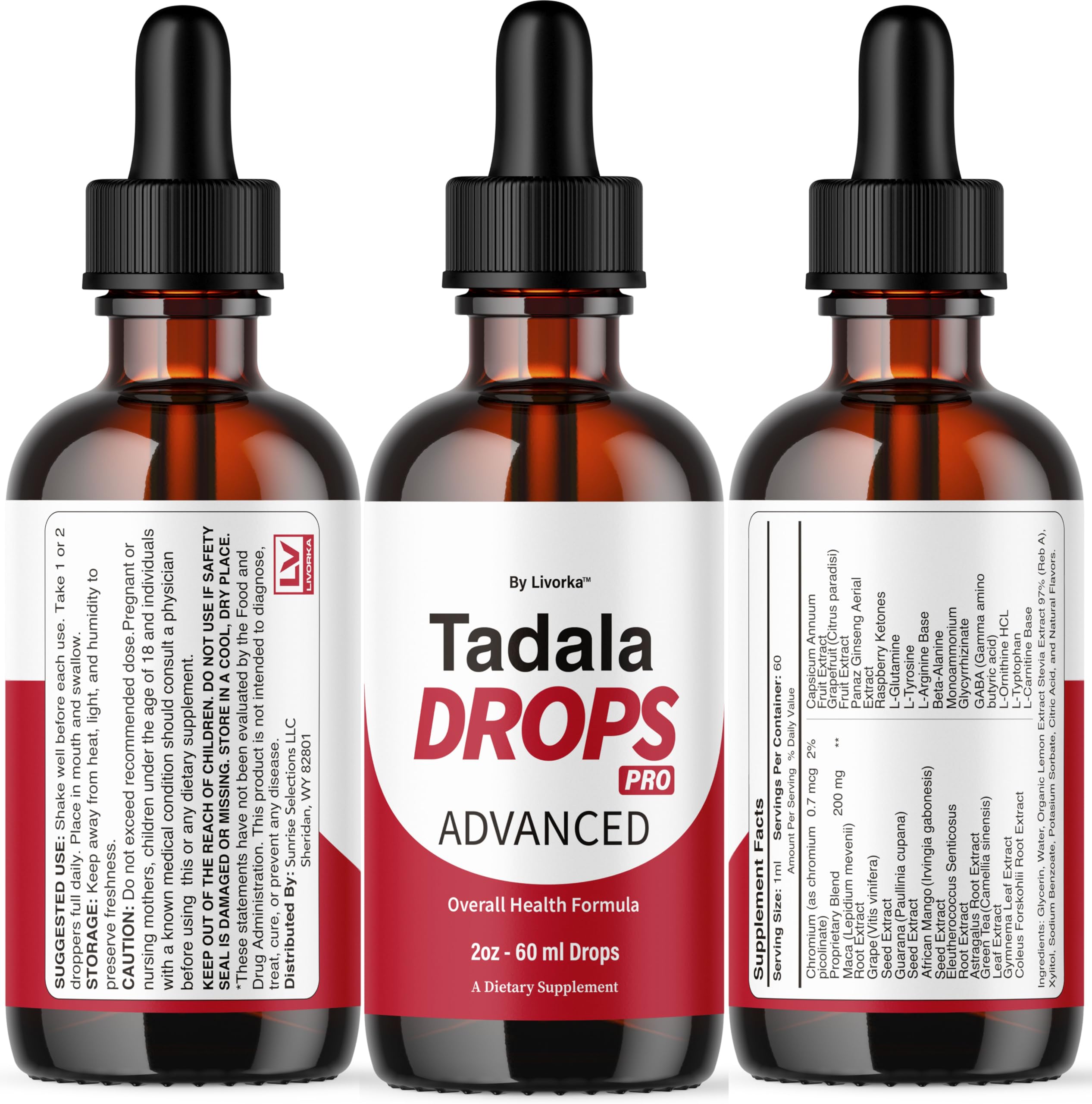 Compact 30ml Tadala Drops Pro bottle ready for travel-friendly daily use
