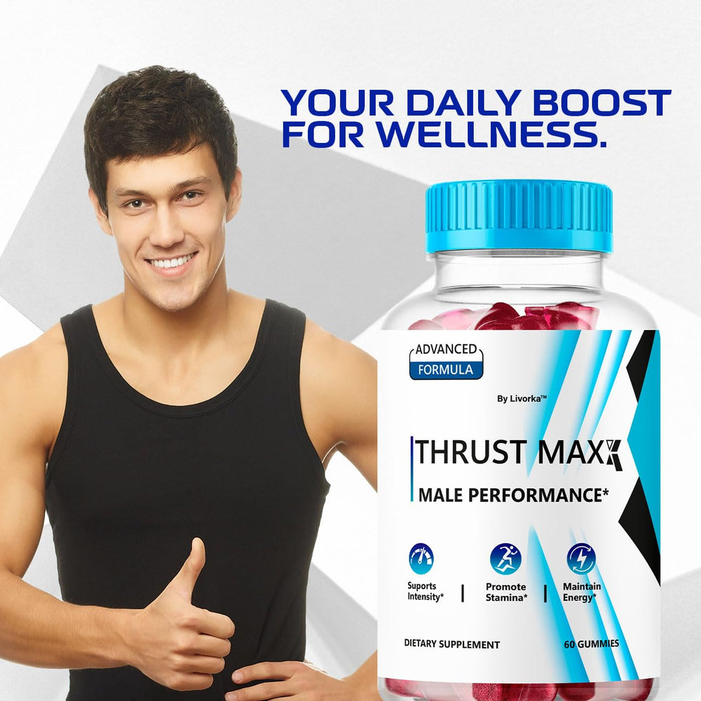 Ingredients label visible on LIVORKA Thrust Maxx bottle