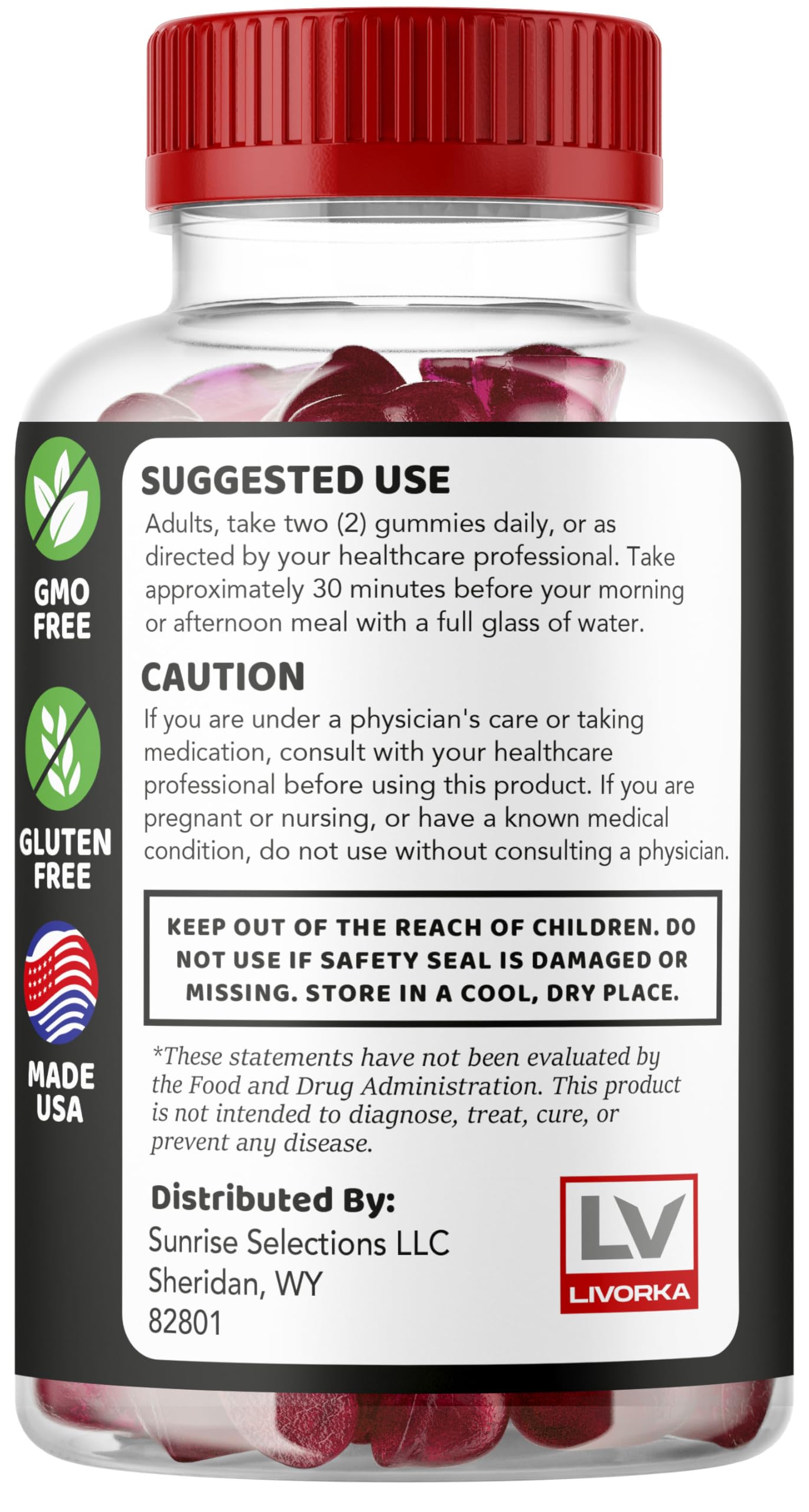 300-count LIVORKA Triton Maxx Gummies bottle demonstrates long-lasting daily supplementation.