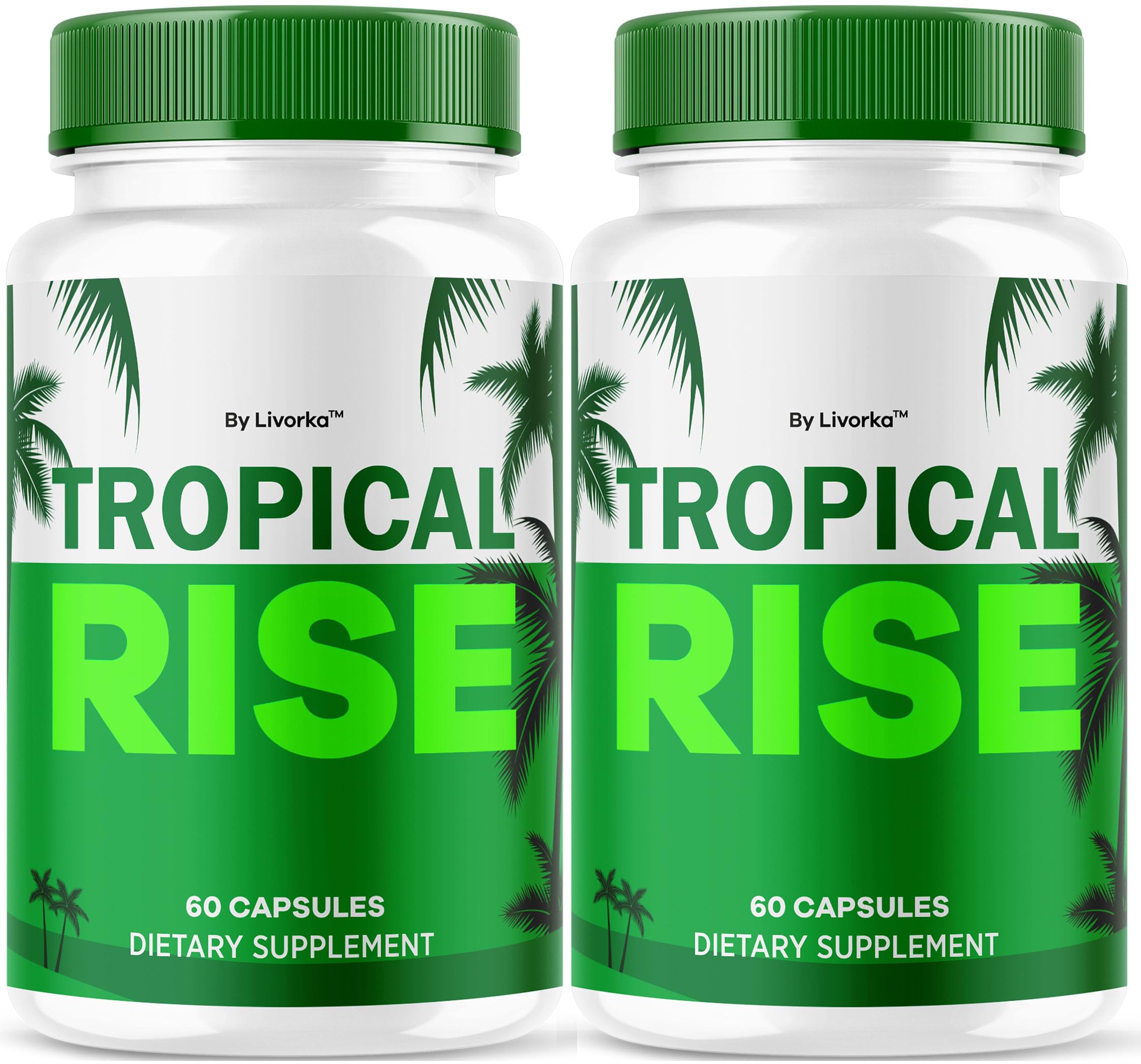 LIVORKA Tropical Rise bottle showing convenient daily energy support for men