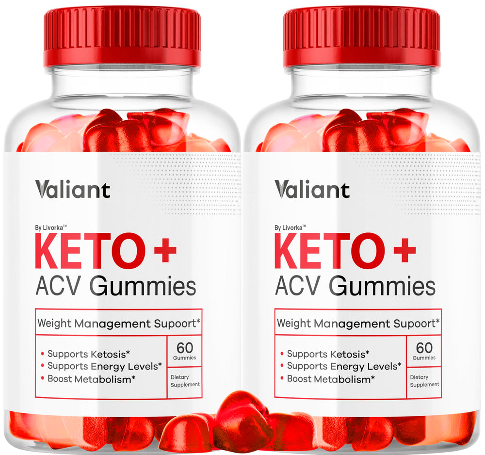 LIVORKA Valiant Keto ACV Gummies pack front displaying value and natural formula.