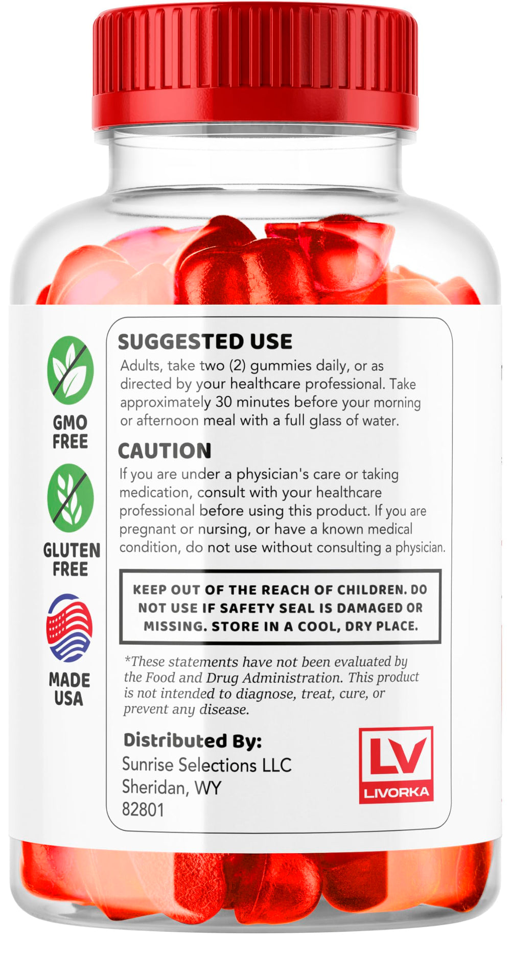 LIVORKA Valiant Keto ACV Gummies three-pack display on shelf