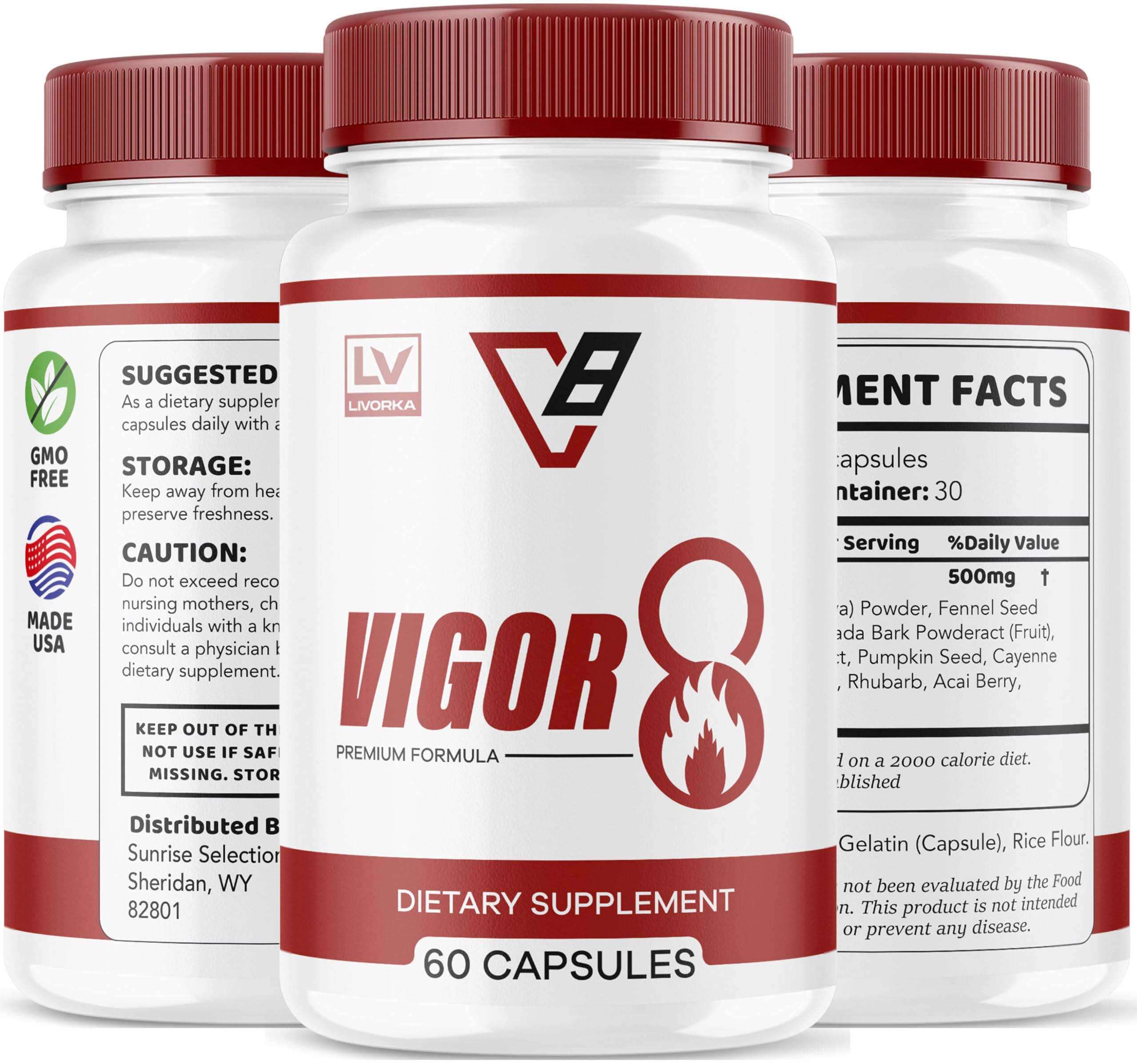 LIVORKA Vigor8 packaging design, clear information for informed choice
