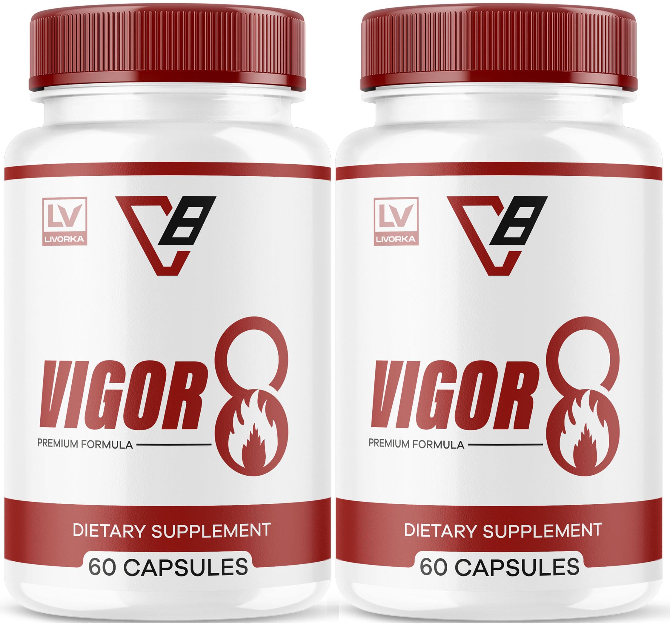 LIVORKA Vigor 8 premium formula bottle front supports a simple daily routine for men.