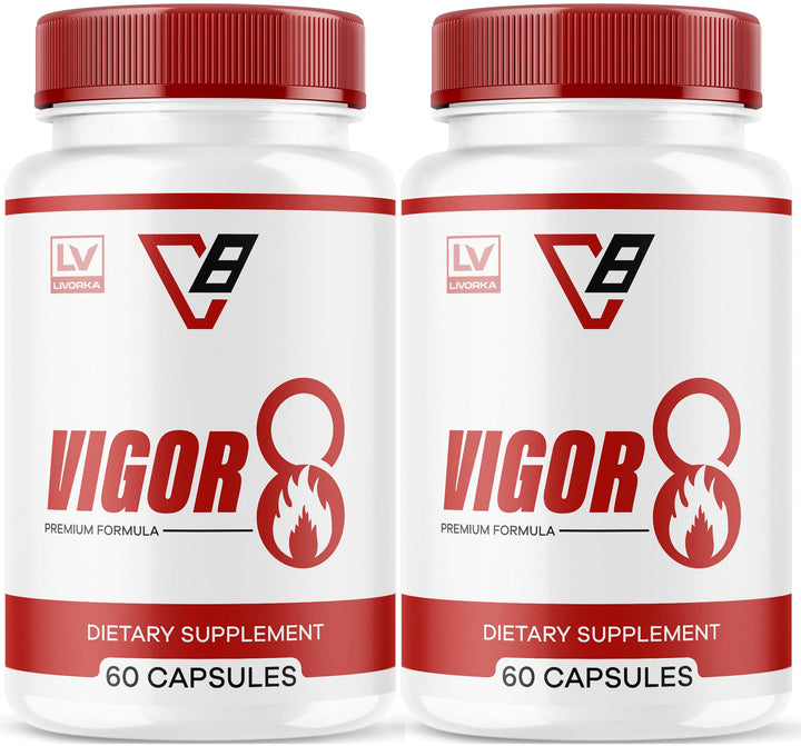 LIVORKA Vigor 8 premium formula bottle front supports a simple daily routine for men.