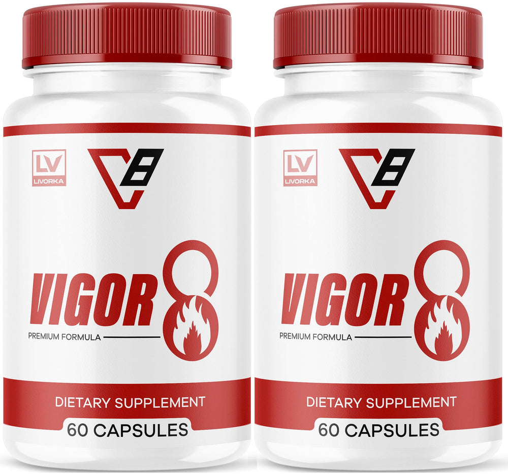 LIVORKA Vigor 8 premium formula bottle front supports a simple daily routine for men.