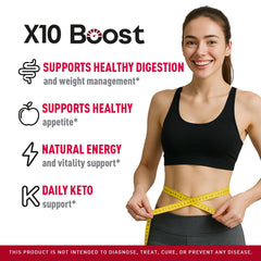 LIVORKA X10 Boost Keto ACV gummies pack front, ready for daily routine.
