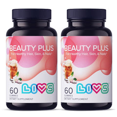 LIVS Beauty Plus gummy bottle in cream soda flavor for hair and nails