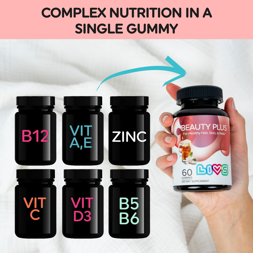 Two LIVS gummies in a daily routine for beauty support