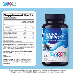 LIVS Electrolyte Gummies serving shot showing two gummies for quick consumption.