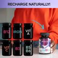 LIVS iron bottle with vitamins on countertop for daily wellness.