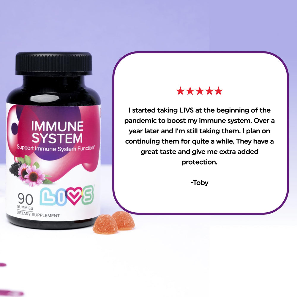 LIVS gummies suitable for both kids and adults with simple daily dosing.