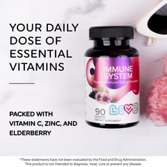 LIVS raspberry elderberry gummies close-up showing bright color and kid-friendly taste.