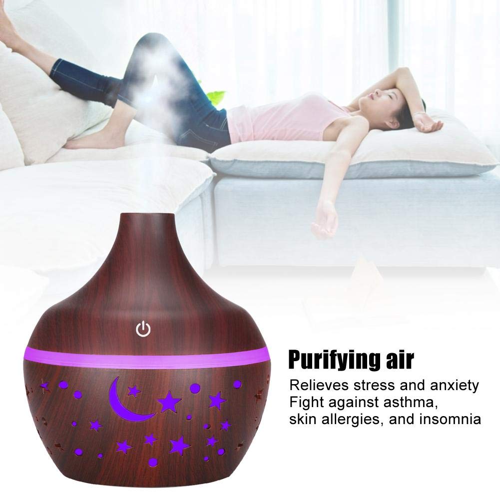 Liyeehao diffuser wood grain with seven color-changing night lights for mood lighting
