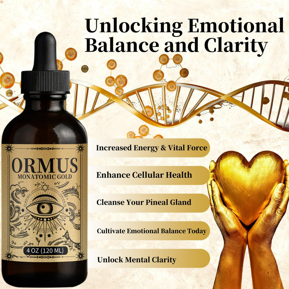LJOQM Ormus Gold Oil drops-under-tongue image highlighting convenient daily use.