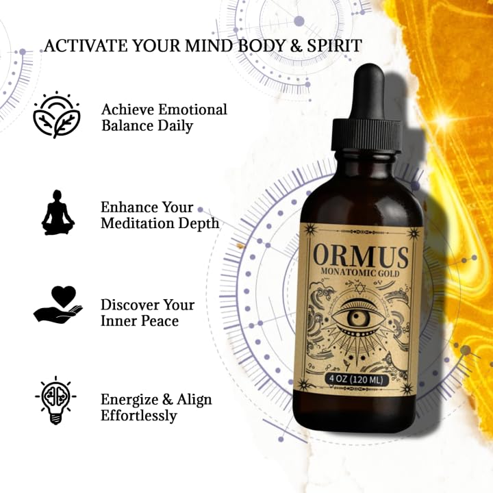 LJOQM Ormus Gold Oil ritual-use scene suggesting mindful daily routine.