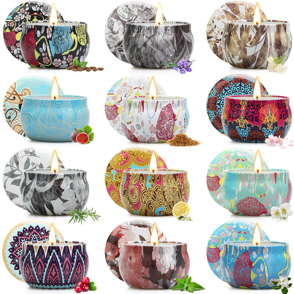 LKDJR 12-floral candles set fills room with rich aromas and mood-friendly fragrances