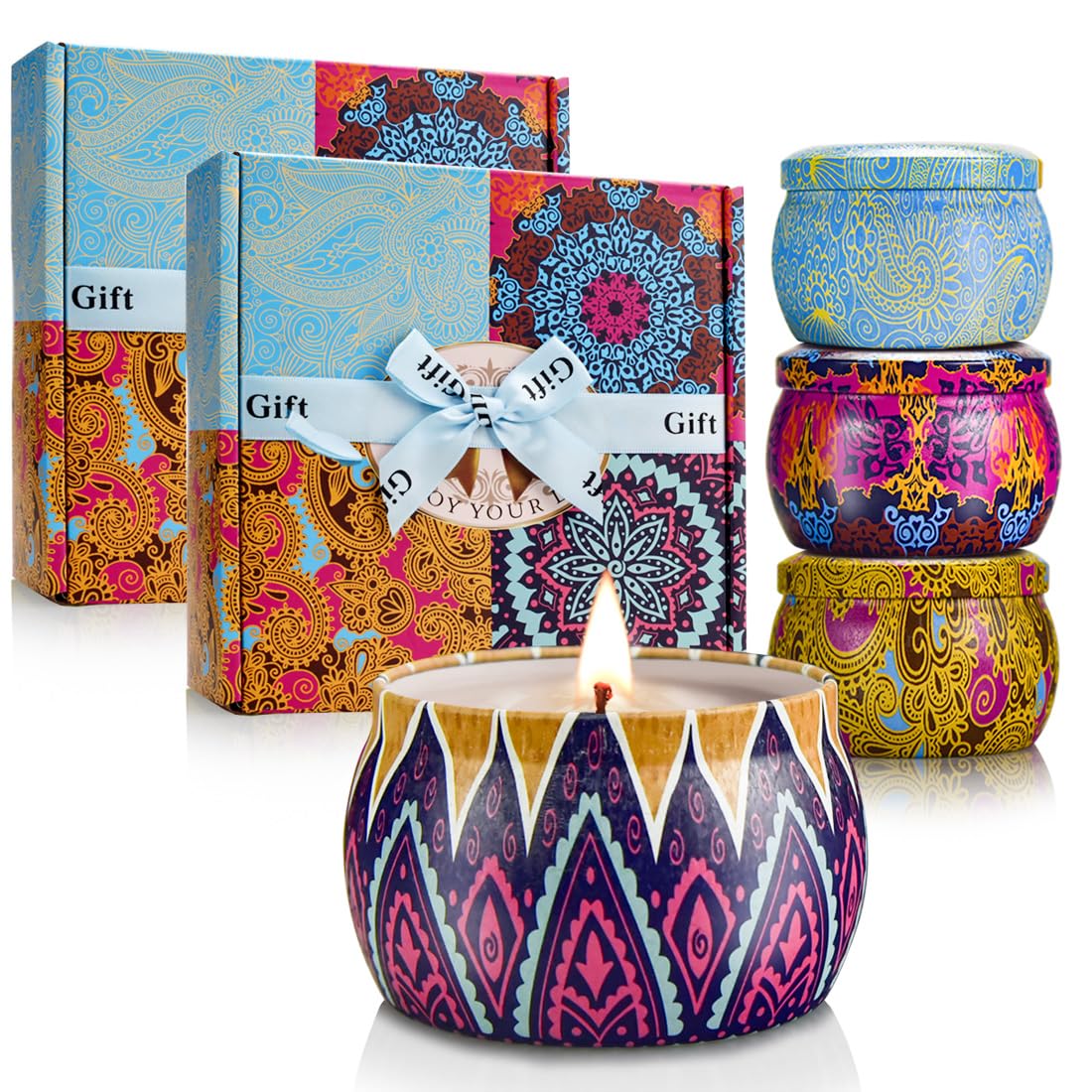 LKDJR Scented Candle Gift Set packaging showcases premium gift-ready presentation.