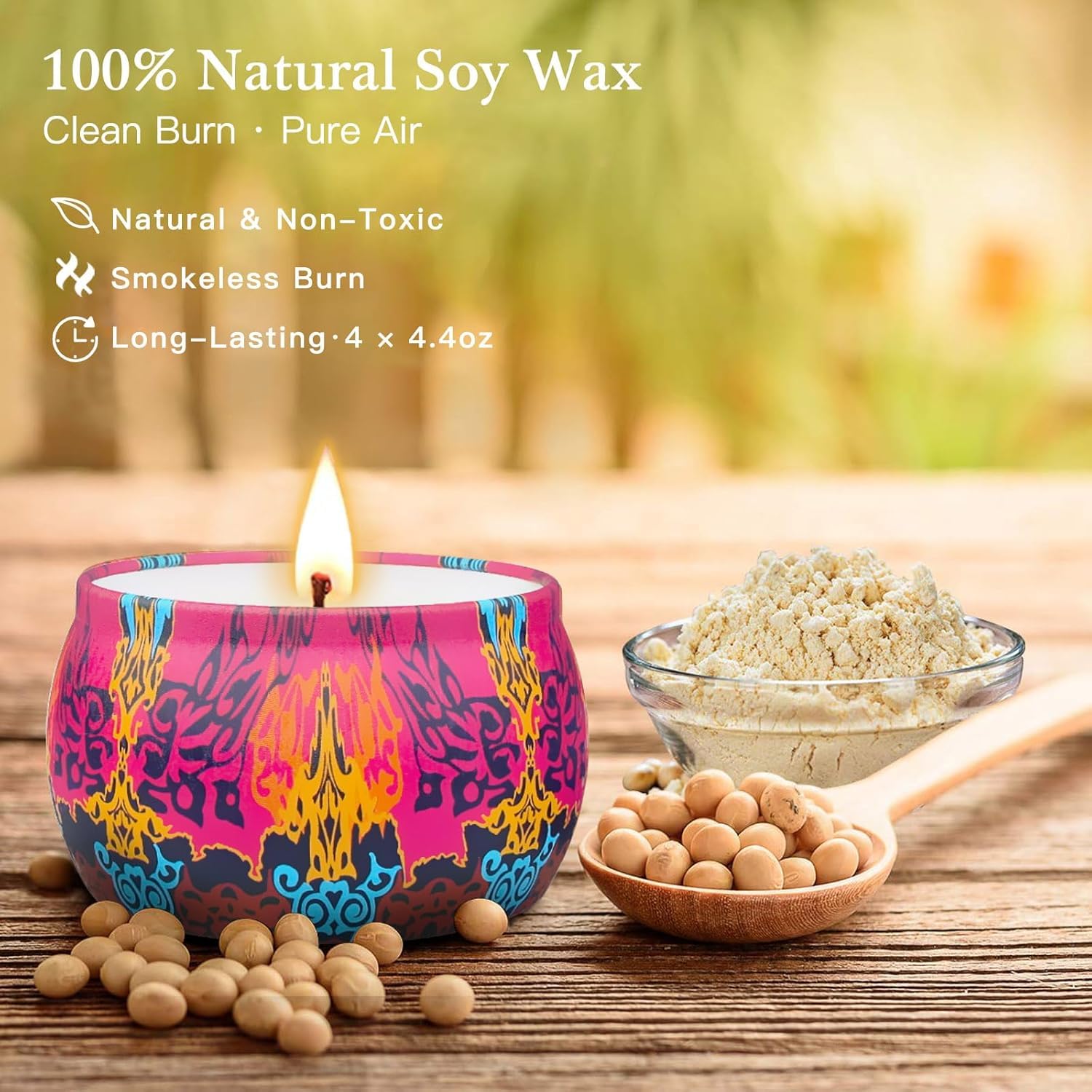 LKDJR Scented Candles Decorative Tin adds stylish decor and reuse value.